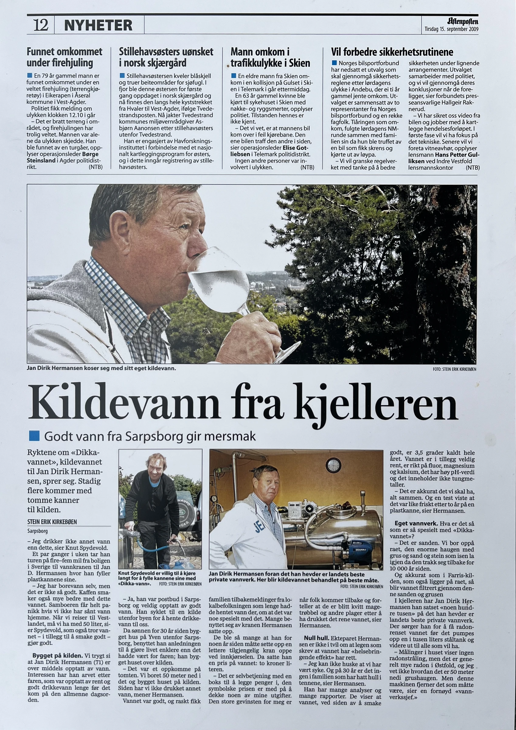 Kildevann fra kjelleren